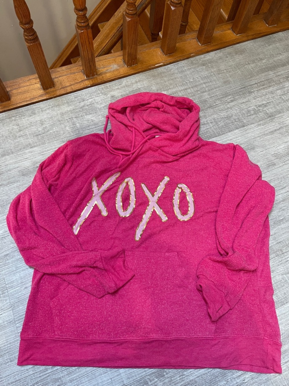 Peace Love World Hot Pink 'XOXO' Hooded Sweatshirt